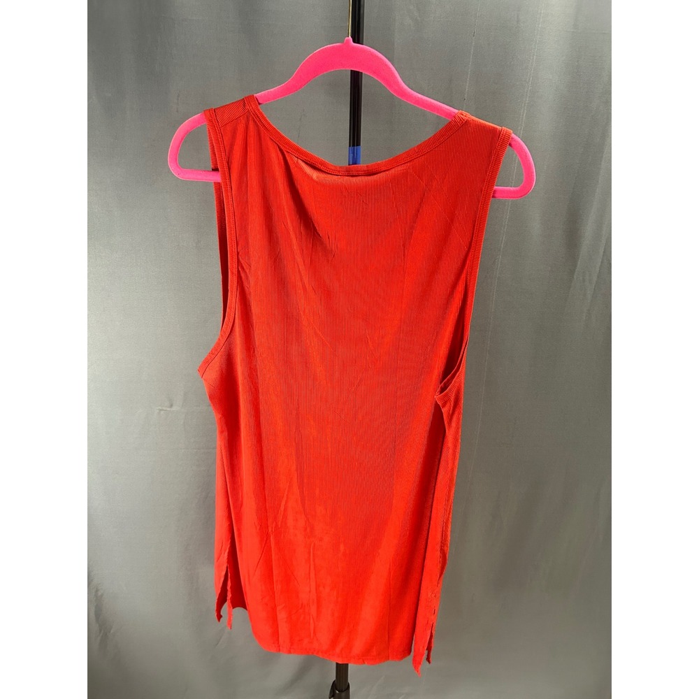 YYA Red Ribbed Tank Top Sleeveless Scoop Neck Basic Tee Size 2XL NWT